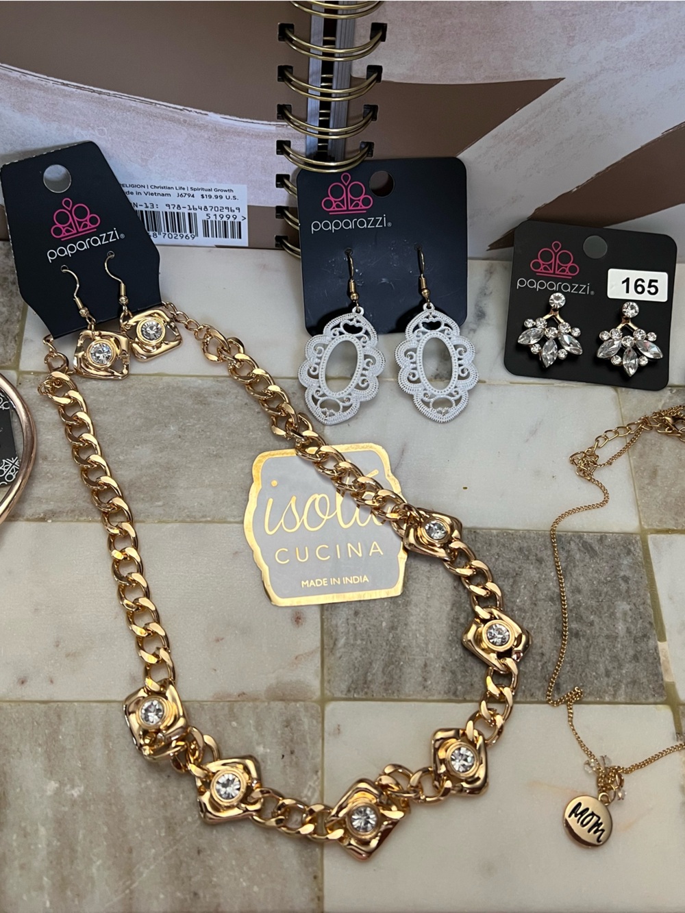 paparazzi Gold Chain Necklace with Clear Crystal Accents